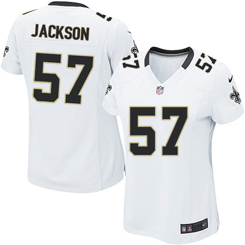 Women's Game Rickey Jackson Nike Jersey White Road - #57 NFL New Orleans Saints